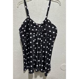 Avid Love Women’s Polkadot Swimsuit Top Black and White Size XXXL